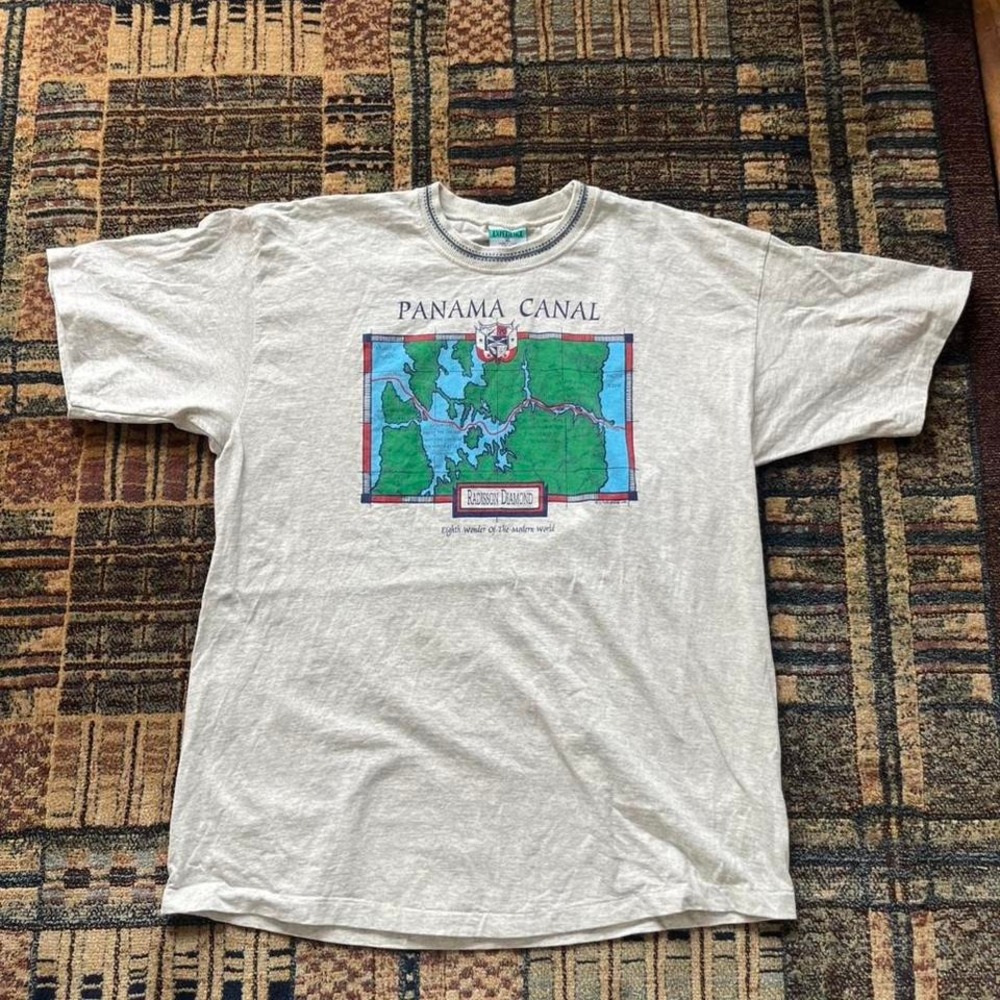 Vintage Panama Canal Made in USA Graphic T-Shirt Men's XL